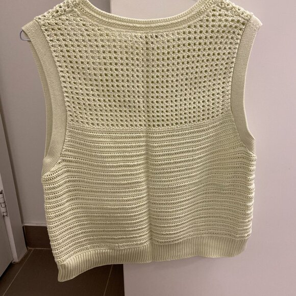 NWOT Banana Republic Janie Cotton Sweater Tank - Size M - Frosted Celery Green - Picture 4 of 4